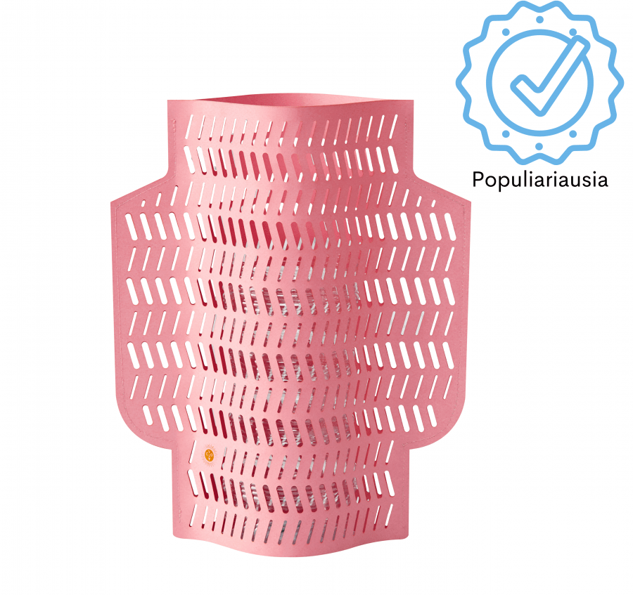 Interjero detalė rožinė popierinė vaza nebrangi dovana