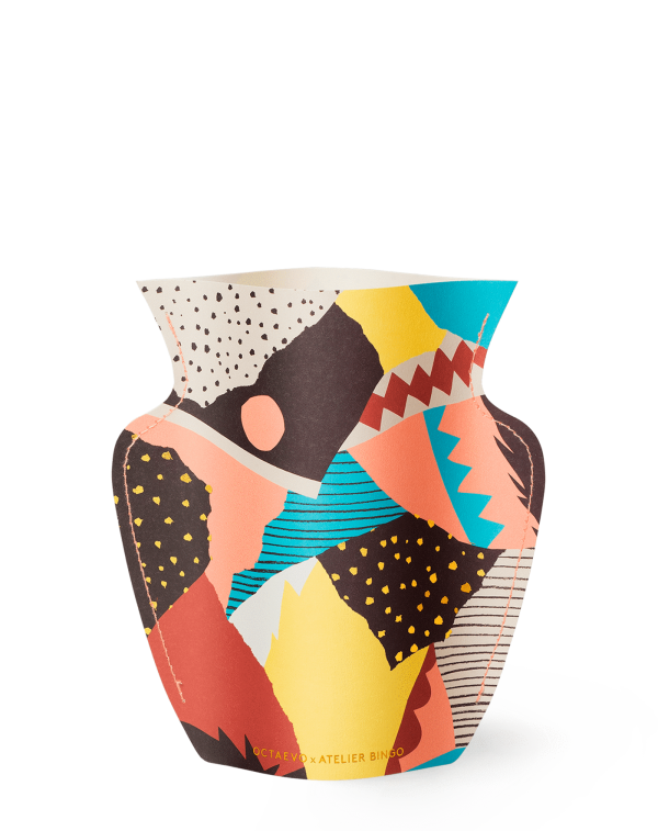 popierinė vaza išskirtinis interjero akcentas vazos įmautė spalvingų raštu popierinės vazos įdomi dovana